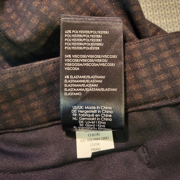 Liverpool Ezra Black and Brown Grid Pattern Knit Pencil Skirt Size 12/31 (L) NWT - Picture 8 of 10